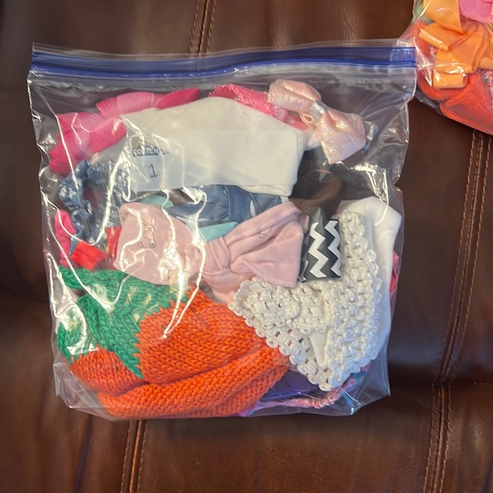 3 bags of assorted bows/hats. $5 each bag or all 3 for $14